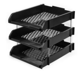 ESD A4 desk tray black conductive 3 Tier