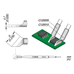 JBC C120009 Tip cartridge dual in line IC 6mm (each right-hand)