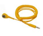 ESD Anti Static Coil Cord stud to banana 1.8m yellow