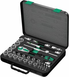 Wera 8100 SC 2 Zyklop Speed Ratchet Set, 1/2" Drive, Metric, 37 Pieces - 05003645001