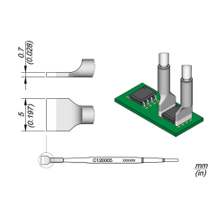 JBC C120005 Tip cartridge dual in line IC 5mm (each but pair required)