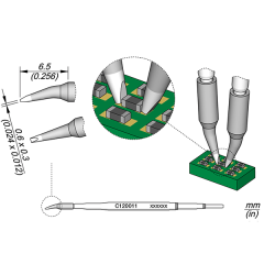 JBC C120-011 Tip - Chisel Bent Cartridge Ø 0.6