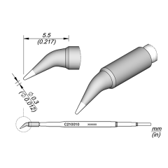 JBC C210010 Conical Bent Tip Cartridge 0.3mm