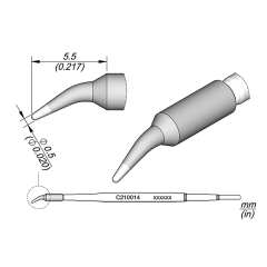 JBC C210014 Tip Cartridge Bent 0.5mm 