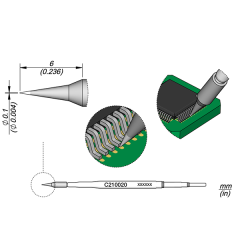 JBC C210020 Tip Cartridge Conical 0.1mm 