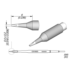JBC C210023 Tip Cartridge Chisel 0.4 x 0.2mm