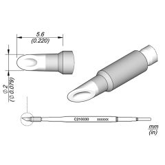 JBC C210030 Tip Cartridge Spoon 2 mm