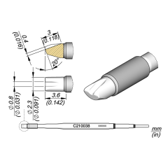 JBC C210038 Barrel Cartridge 0.8mm