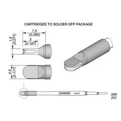 JBC C245009 Tip Cartridge To Solder SMT IC 4.5x1.8mm