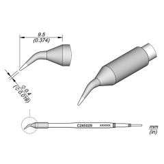 JBC C245029 Tip Cartridge Conical Bent 0.4mm S2