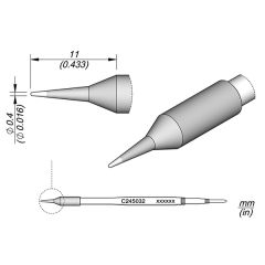 JBC C245032 Tip Cartridge Conical Ø 0.4