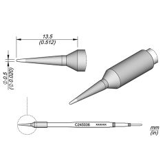 JBC C245036 Tip Cartridge Conical Ø 0.5 S1