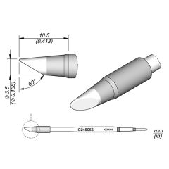 JBC C245056 High Thermal Efficiency Tip Cartridge Bevel Ø 3.5