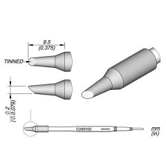 JBC C245102 Tip - Bevel Cartridge Ø 2
