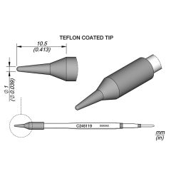 JBC C245119 Tip - Teflon Thermal Hole Punch For Plastic Cartridge Ø 1