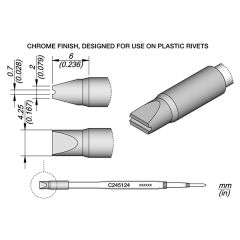 JBC C245124 Tip - Heat Staking Cartridge 4.25 x 2 mm