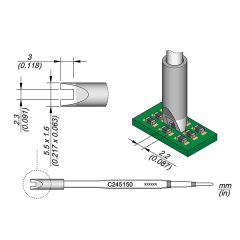 JBC C245150 Tip - Chip Cartridge 2.2 mm