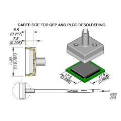 JBC C245227 Tip Cartridge QFP & PLCC 17.5x17.5mm 