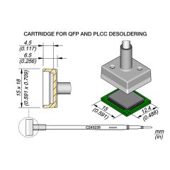 JBC C245228 Tip Cartridge QFP & PLCC 12.4x15.0mm 