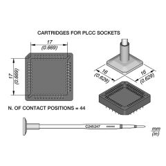 JBC C245247 Tip - Socket Cartridge For PLCC Sockets 17 x 17mm