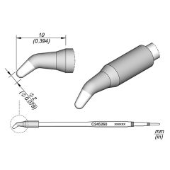 JBC C245260 High Thermal Tip - Conical Bent Cartridge Ø 2 