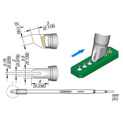 JBC C245654 Tip Cartridge Drag 0.75 mm
