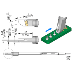 JBC C245669 Tip - Drag Soldering Cartridge 1.25mm L