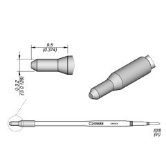 JBC C245688 Tip - Heat Staking Cartridge Ø 3.2