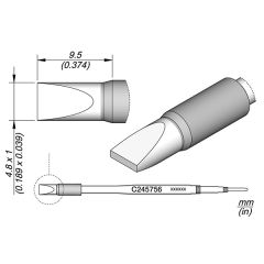 JBC C245756 Tip - Chisel Cartridge 4.8 x 1.0mm