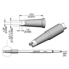 JBC C245757 Tip - Chip Cartridge 1.25 mm