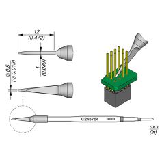 JBC C245764 Tip - Narrow Conical Cartridge Ø 0.5