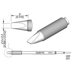 JBC C245770 Tip - Chisel Cartridge 2.4 x 0.3mm