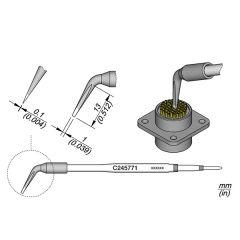 JBC C245771 Tip - Narrow Chisel Bent Cartridge 1 x 0.1mm