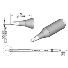 JBC C245774 Tip - Chisel Cartridge 1.2 x 0.3mm