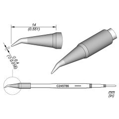 JBC C245786 Tip - Conical Bent Cartridge Ø 0.4