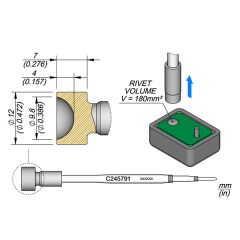 JBC C245791 Tip - Heat Staking Cartridge Ø 10