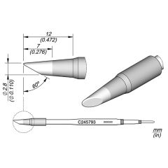 JBC C245793 Cartridge Bevel Ø 2.8mm-60º