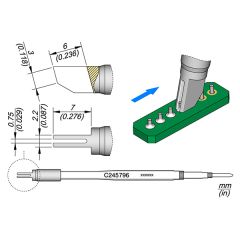 JBC C245796 Tip - Drag Cartridge 2.2 x 0.75