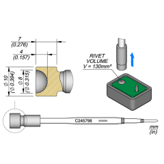 JBC C245798 Tip Heat Staking Cartridge Ø 8