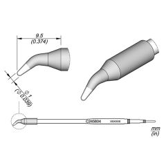 JBC C245804 Tip Cartridge Conical Bent 1 Ø - 20mm Longer