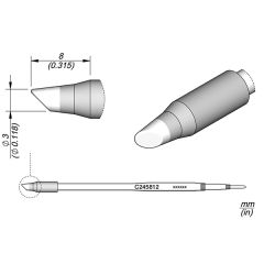 JBC C245812 Tip Cartridge Bevel 3mm, 20mm Longer