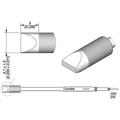 JBC C245866 High Thermal Efficiency Tip Cartridge 6.6 x 1.8mm, 20mm Longer