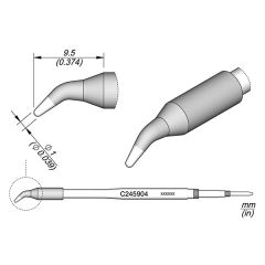 JBC C245904 Tip - Conical Bent Cartridge Ø 1