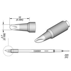 JBC C245931 Tip - Mini Spoon Cartridge Ø 2.7