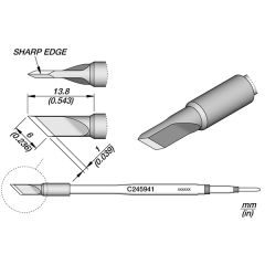 JBC C245941 Tip - Knife Cartridge 6 x 1 mm