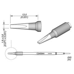 JBC C245944 Tip - Chisel Cartridge 1.8 x 0.8mm