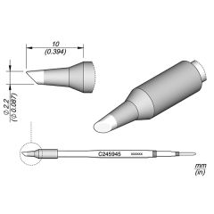 JBC C245945 Tip - Bevel Cartridge Bevel Ø 2.2