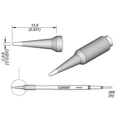 JBC C245957 Tip - Conical Cartridge Ø 0.8