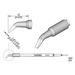 JBC C245963 Tip - Chisel Bent Cartridge 1.8 x 0.8mm