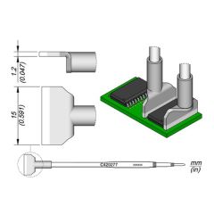 JBC C420277 Tip Cartridge Dual Blade 15.0mm